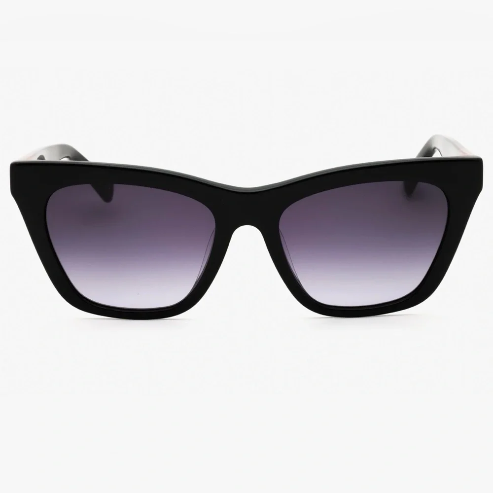 Longchamp 715S Women’s Black Cat-Eye Sunglasses with Purple Gradient Lenses NIC